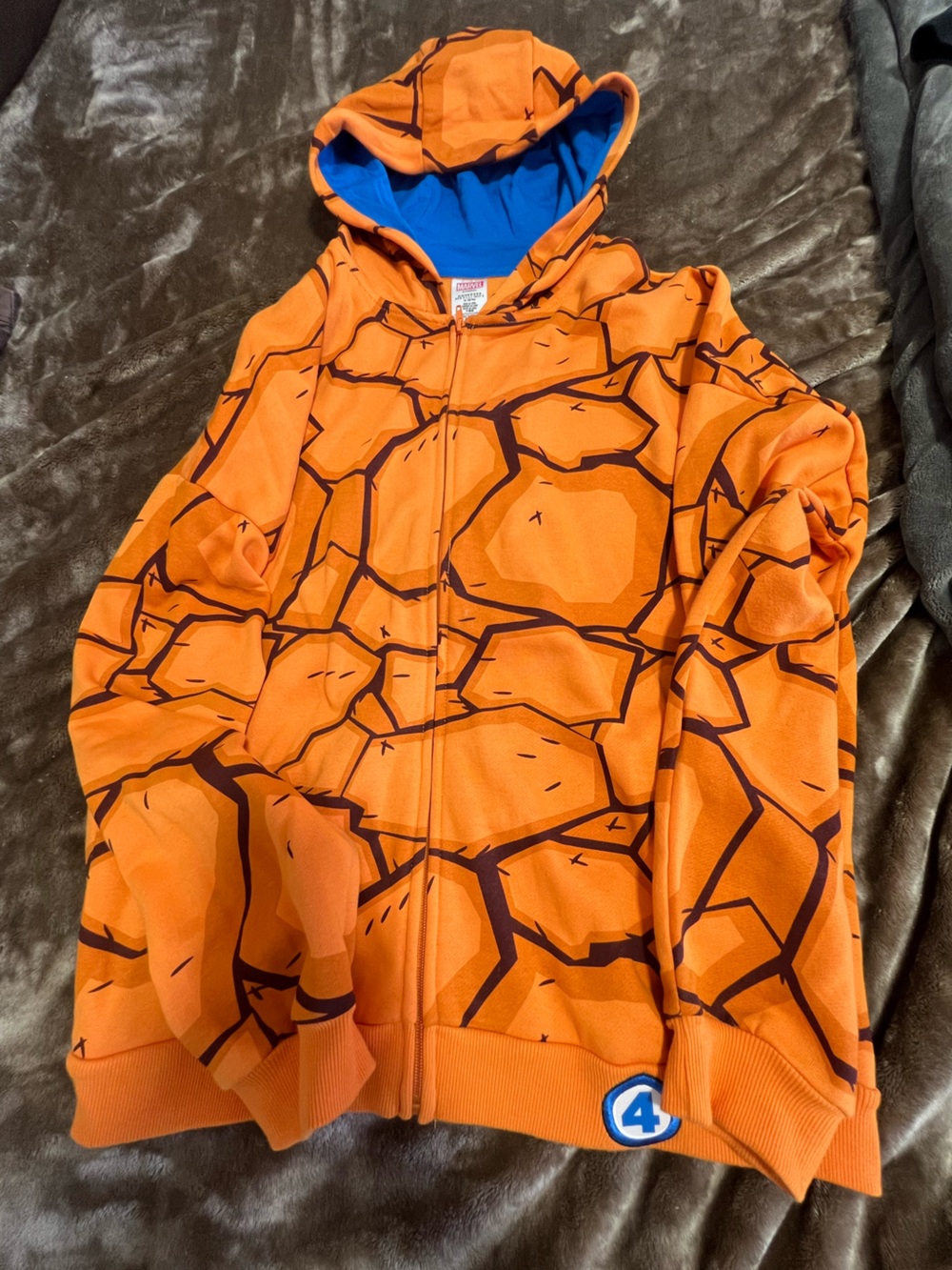 Disney Marvel Comics Avengers Fantastic Four The Thing Adult Size Medium Hoodie